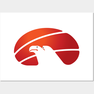 Sunrise Eagle Face Side View Negative Space Posters and Art